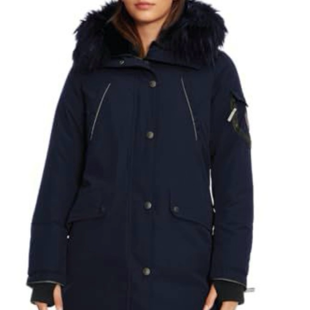 Retail $375 Alpine North LAURENTIAN VEGAN DOWN RECYCLED PARKA NAVY blue coat